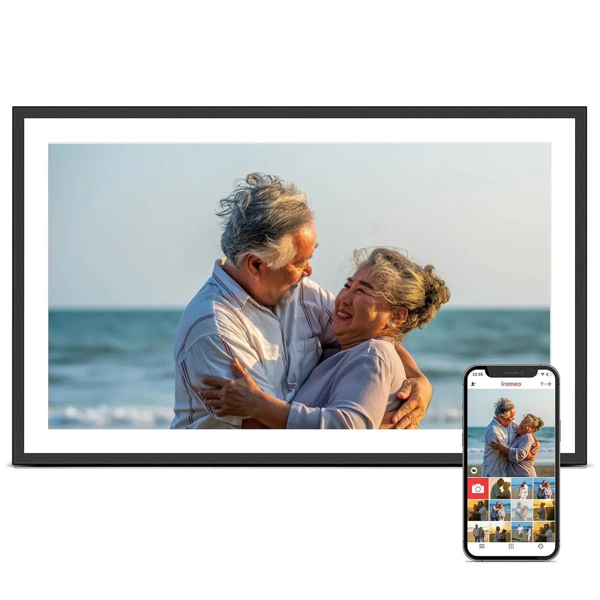 Rayswitch Digital Photo Frame with WiFi Frameo Smart Software 15.6" 32G