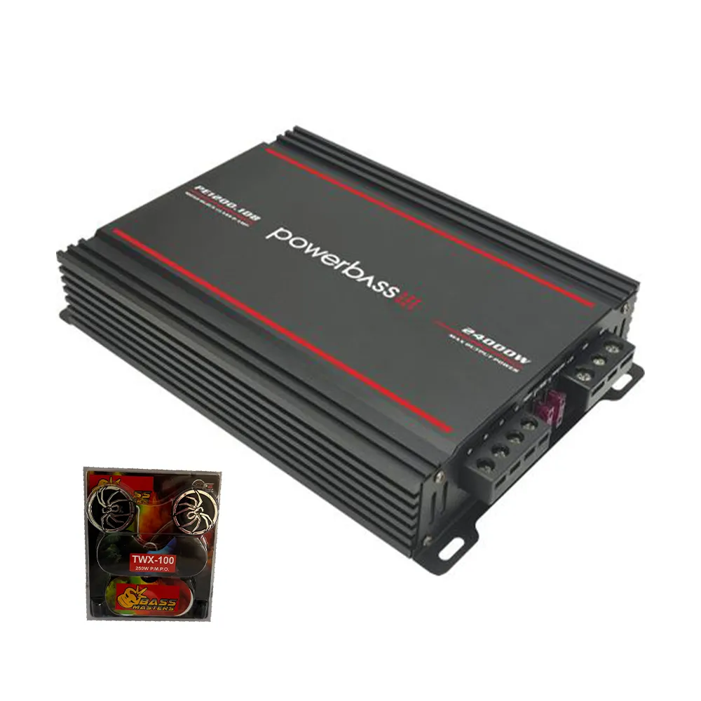 Powerbass PE-1200.1DB 24000W Monoblock Amplifier & TWX-100 Tweeters