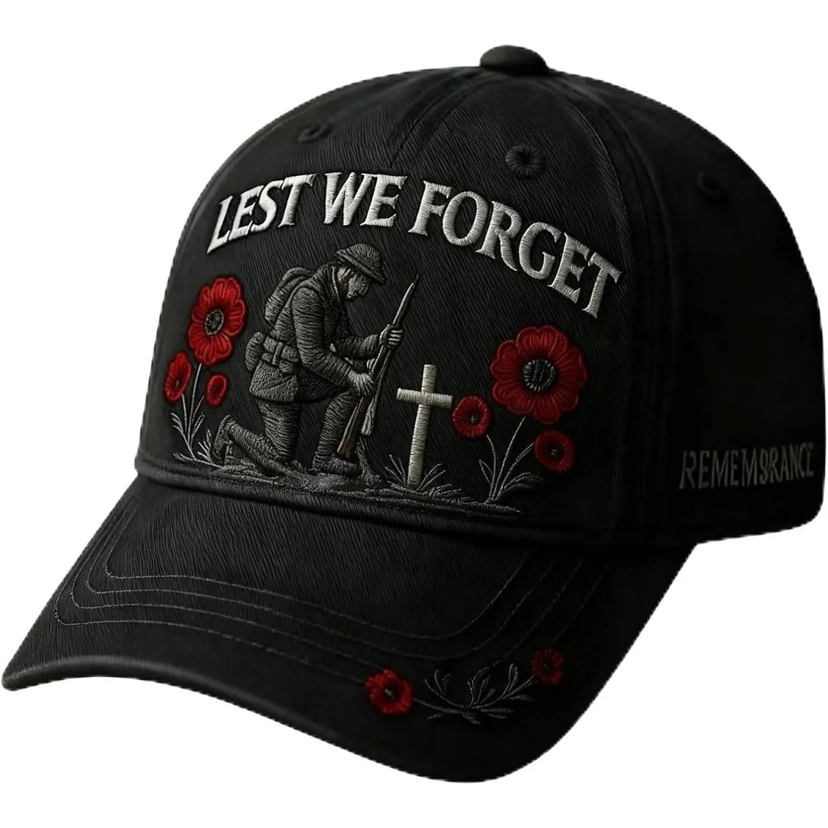 Heroes Never Forgotten Remembrance Cap, Keep Their Memory Alive - Black