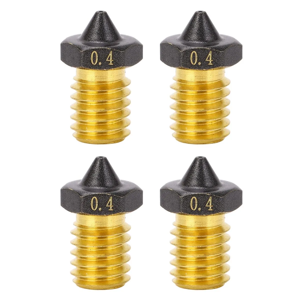 4-Pack Voron MK3S Nozzles - 0.4mm PTFE Coated Brass