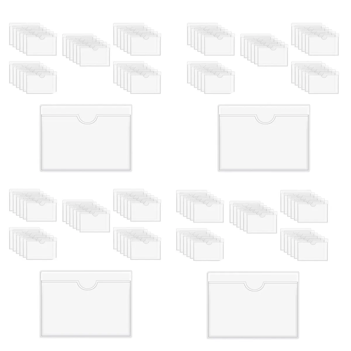 180Pcs Self-Adhesive Label Holder Card Pockets Holder for Index Cards