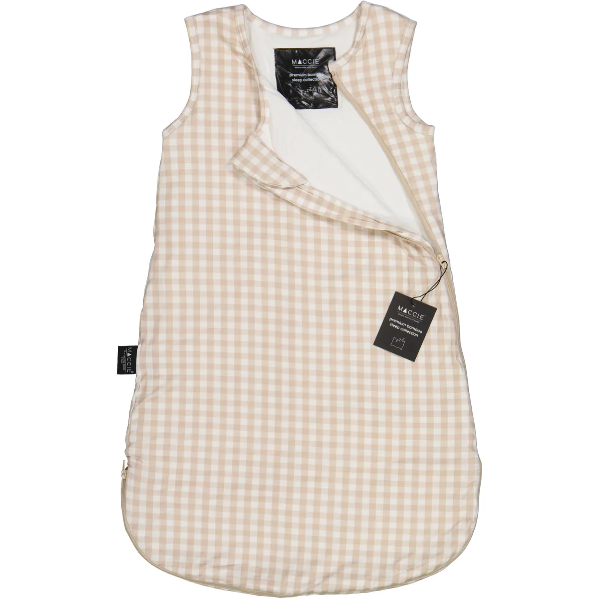 MACCIE Winter Bamboo Sleepsack l Almond Beige Gingham
