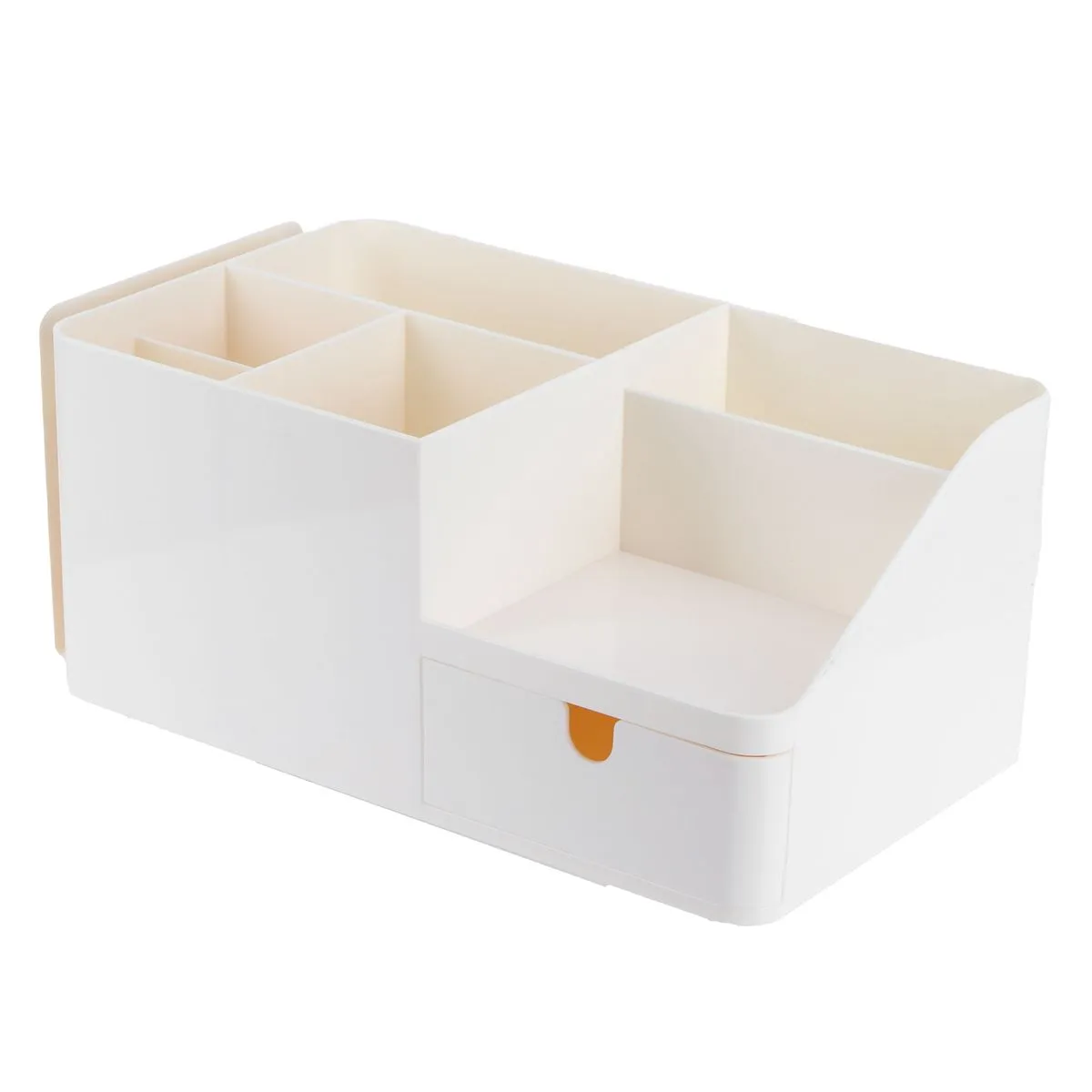 Beige Drawer Type Desk Storage Box 28x15.6x12cm for Books & Remotes