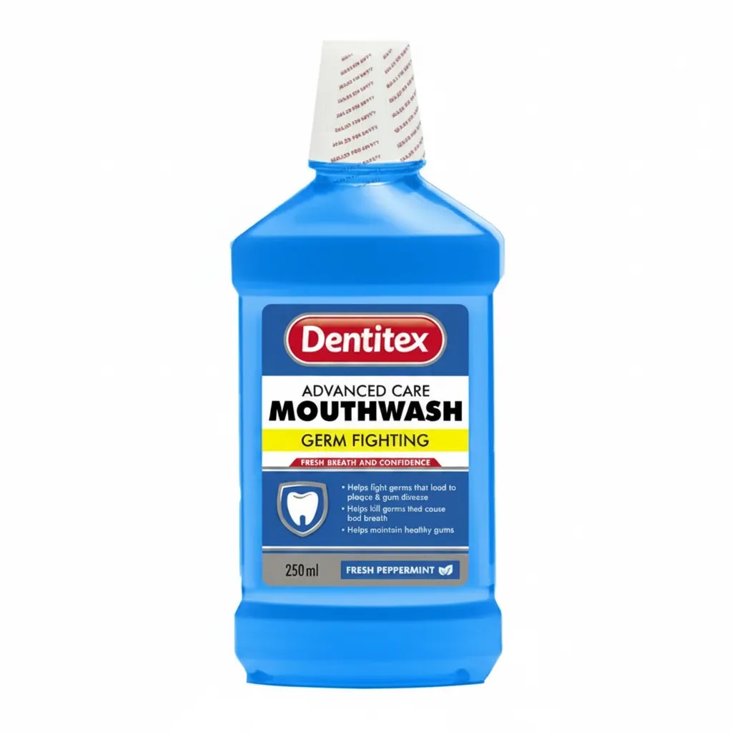 Dentitex Mouthwash 250ml Fresh Peppermint - Alcohol-Free Germ Protection