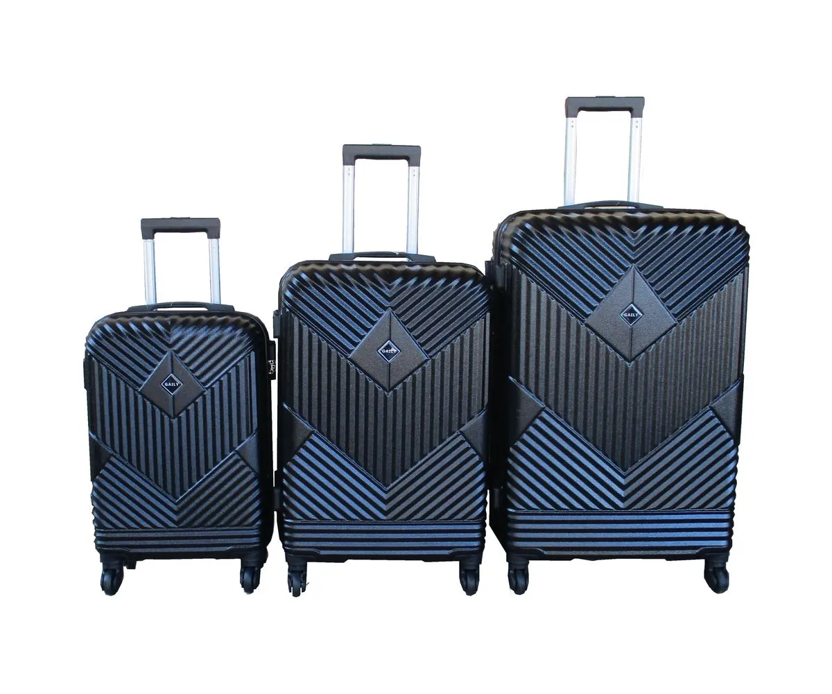 3-Piece Travel 28-Inch Luggage Suitcase Bag Set - Stylish - Black