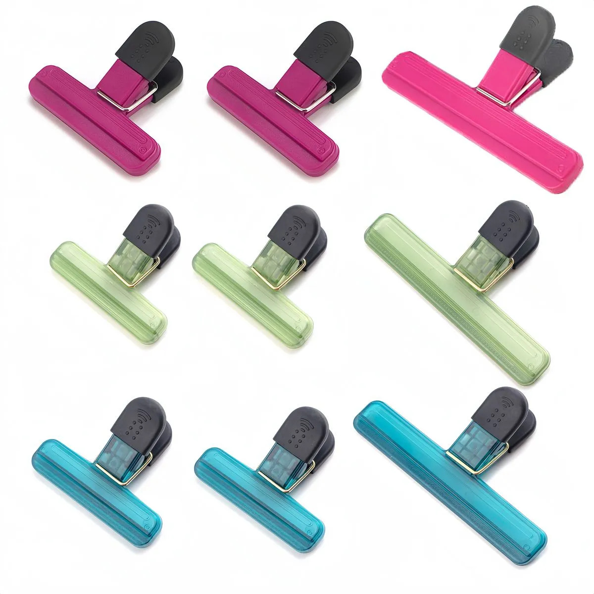 9 Pack Chip Bag Clips Assorted Sizes Plastic Heavy Seal Grip Food Clips