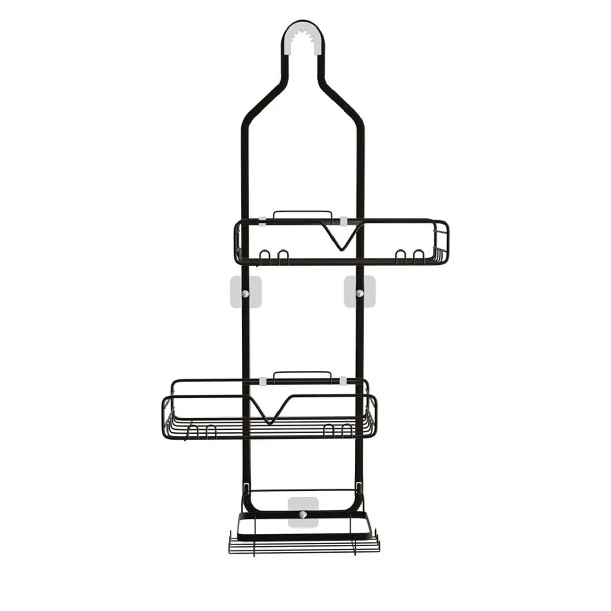 No Drilling Racks 3 Tier Wall Storage Shelf for Bathroom - Black