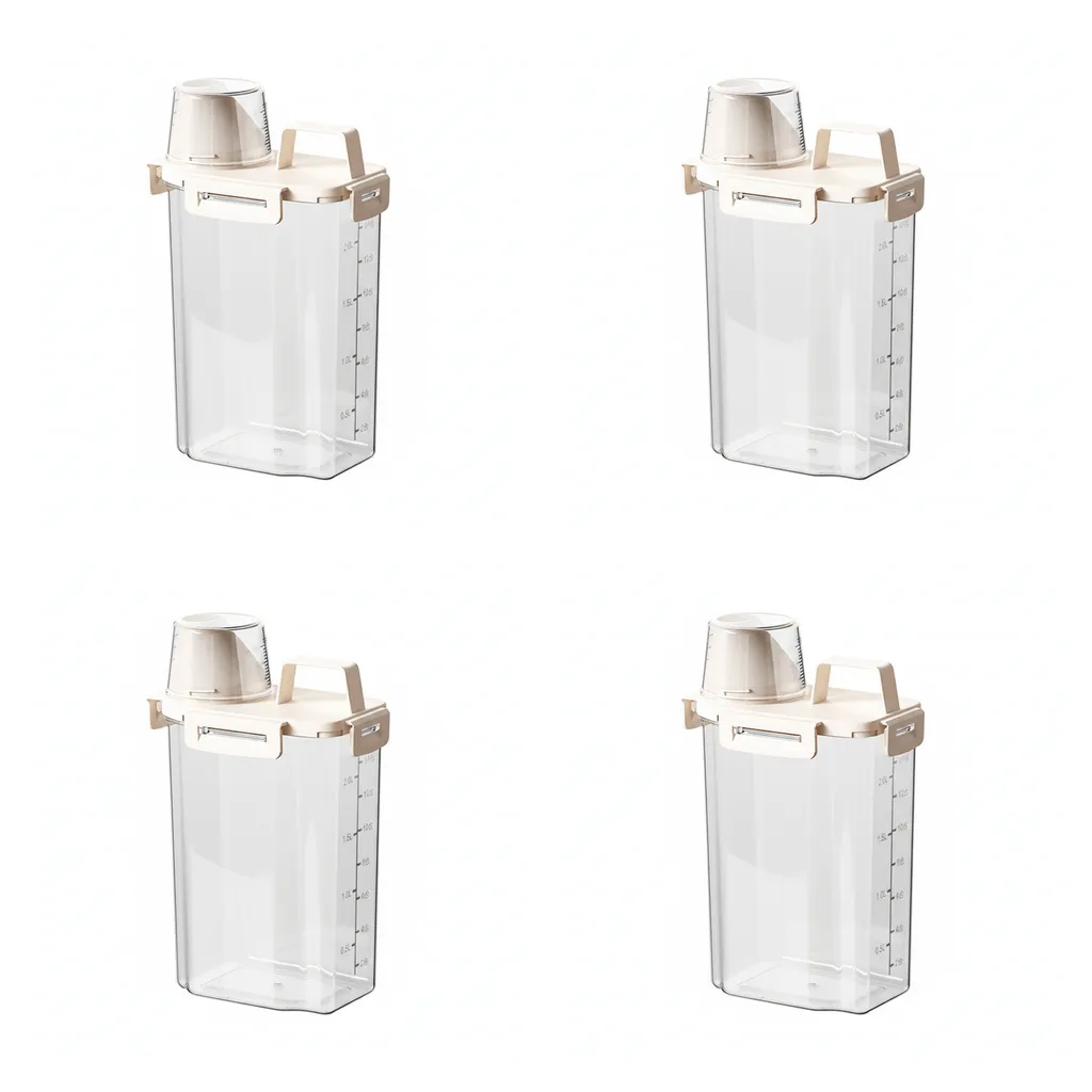 4 Pack Food Storage Container 2.5L - Cream Yellow