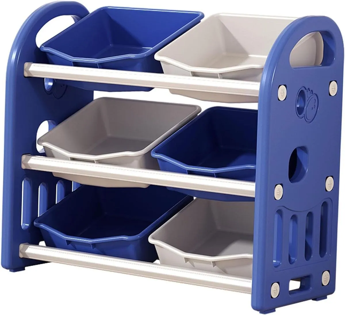 Kids' Storage Shelf Organizer Cabinet (6 Bins) - Green Air - Dark Blue
