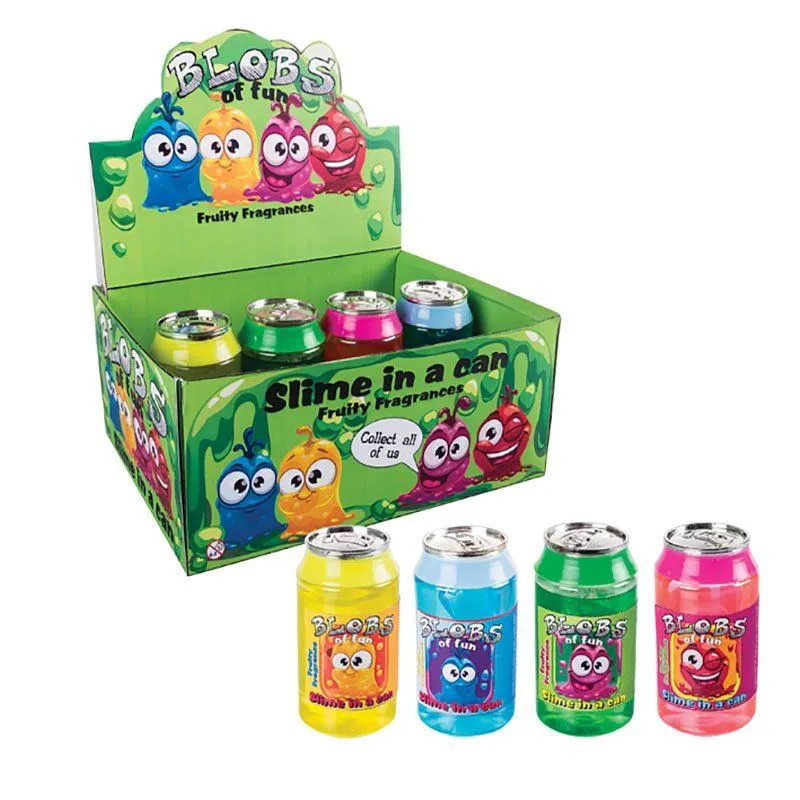 Bulk Pack x 8 Fruity Fragrances Novelty Slime In A Can 9cm