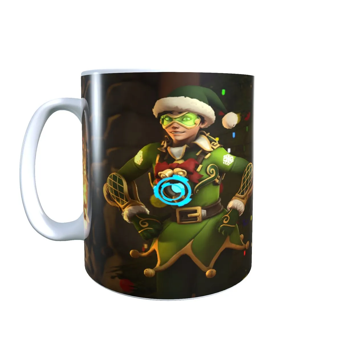 Tracer Forced Smile - Overwatch Christmas Themed Coffee Mug