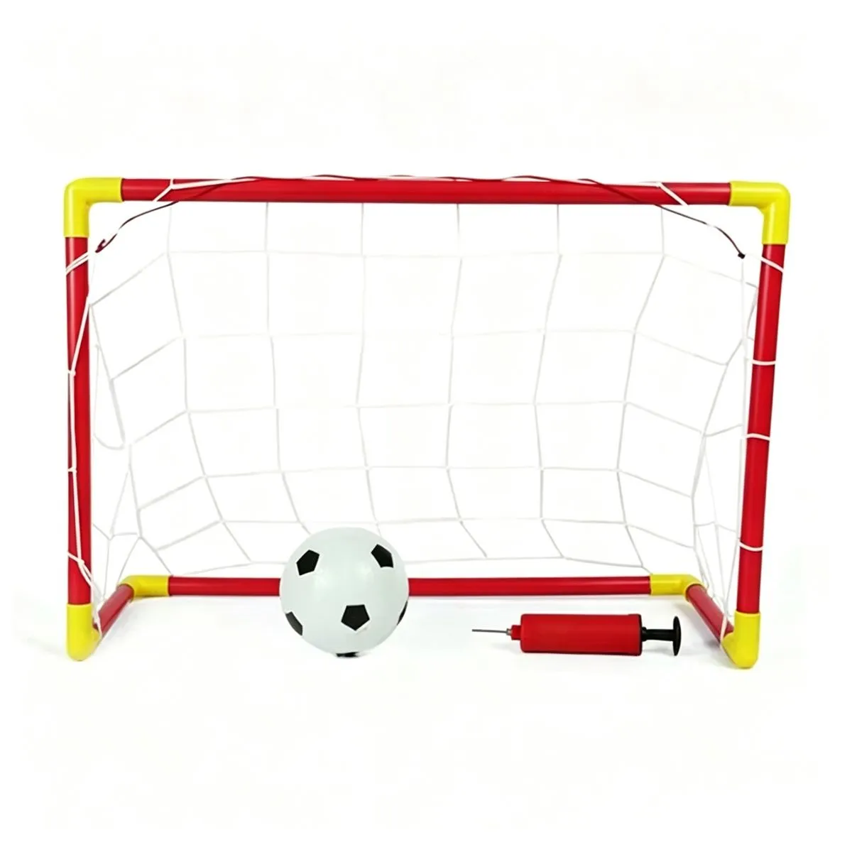 Easy Assembly Portable Kids Football Play Set Soccer Net-Red