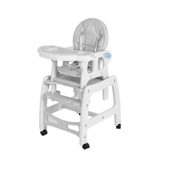 Dual-Use Baby Booster and High Chair Seat - Grey/White