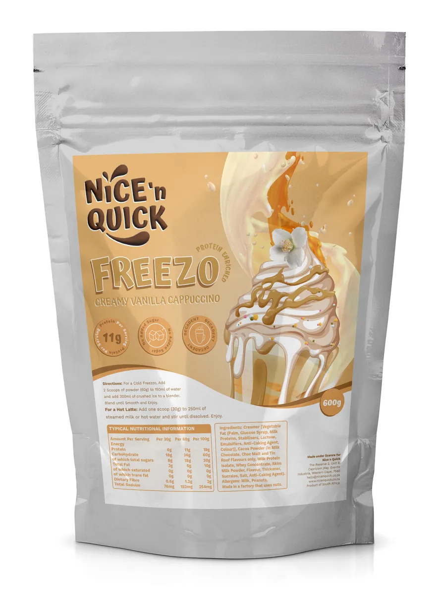 No Added Sugar Freezo Latte High Protein Creamy Vanilla Cappuccino 600g