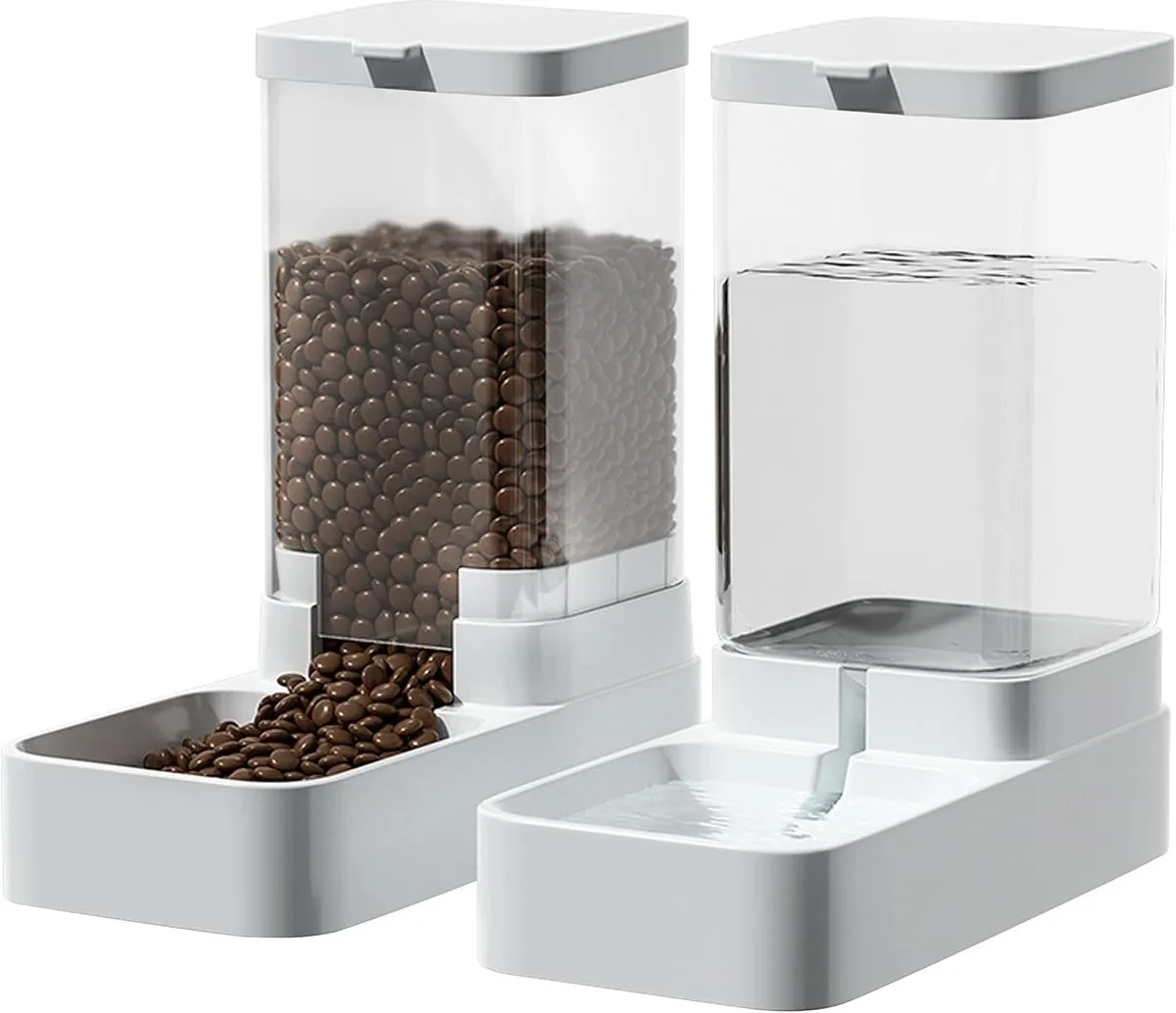 Medium-Sized Dog Water Feeding Basin Combined With Food Storage Bucket