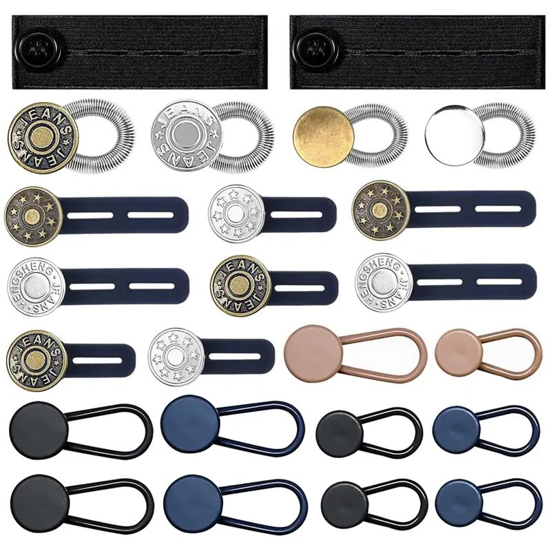 6 Sizes Pants Button Waistband Extender, Adjustable for Women Men