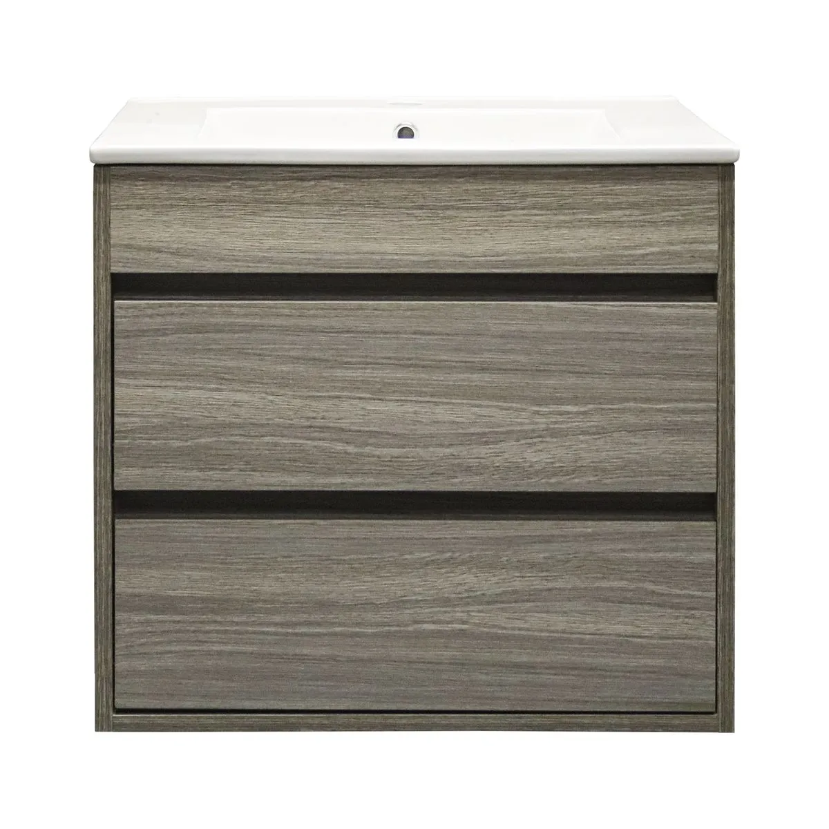Denver Deluxe Vanity Wall Mount 2 Drawer Cascade Melamine Assembled