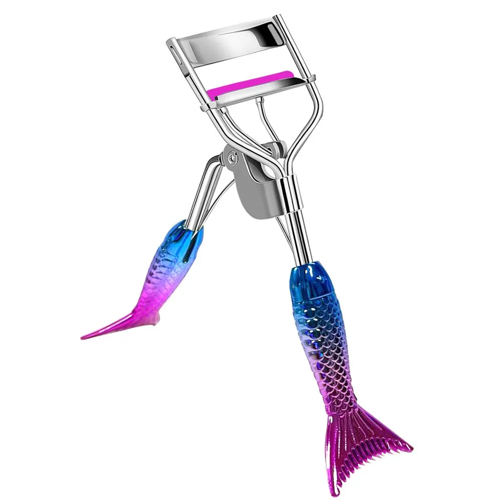 Professional Mermaid Design Makeup Tool Eyelash Curler - 12cm tall - Magenta Color