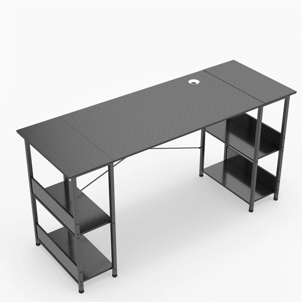 Extended Desktop Gaming Computer Desk Large Study Workspace Table - Black