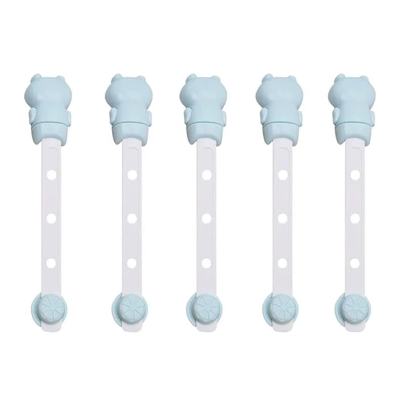 CuteFrog Baby Safety Locks for Cabinets Drawers Toilet Fridge-Set of 5 - Blue