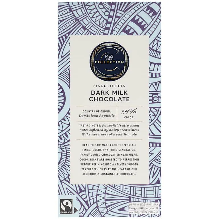M&S Collection Single Origin Dark Milk Chocolate 100 g