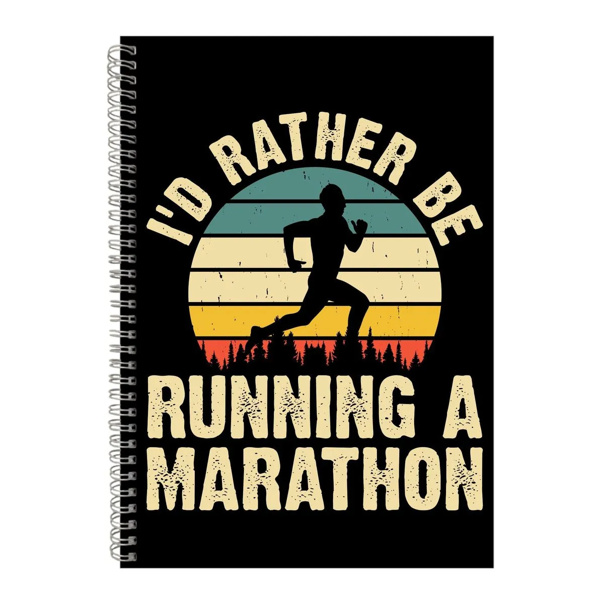 Marethon A4 Notebook Spiral Lined Running Graphic Saying Notepad Present178