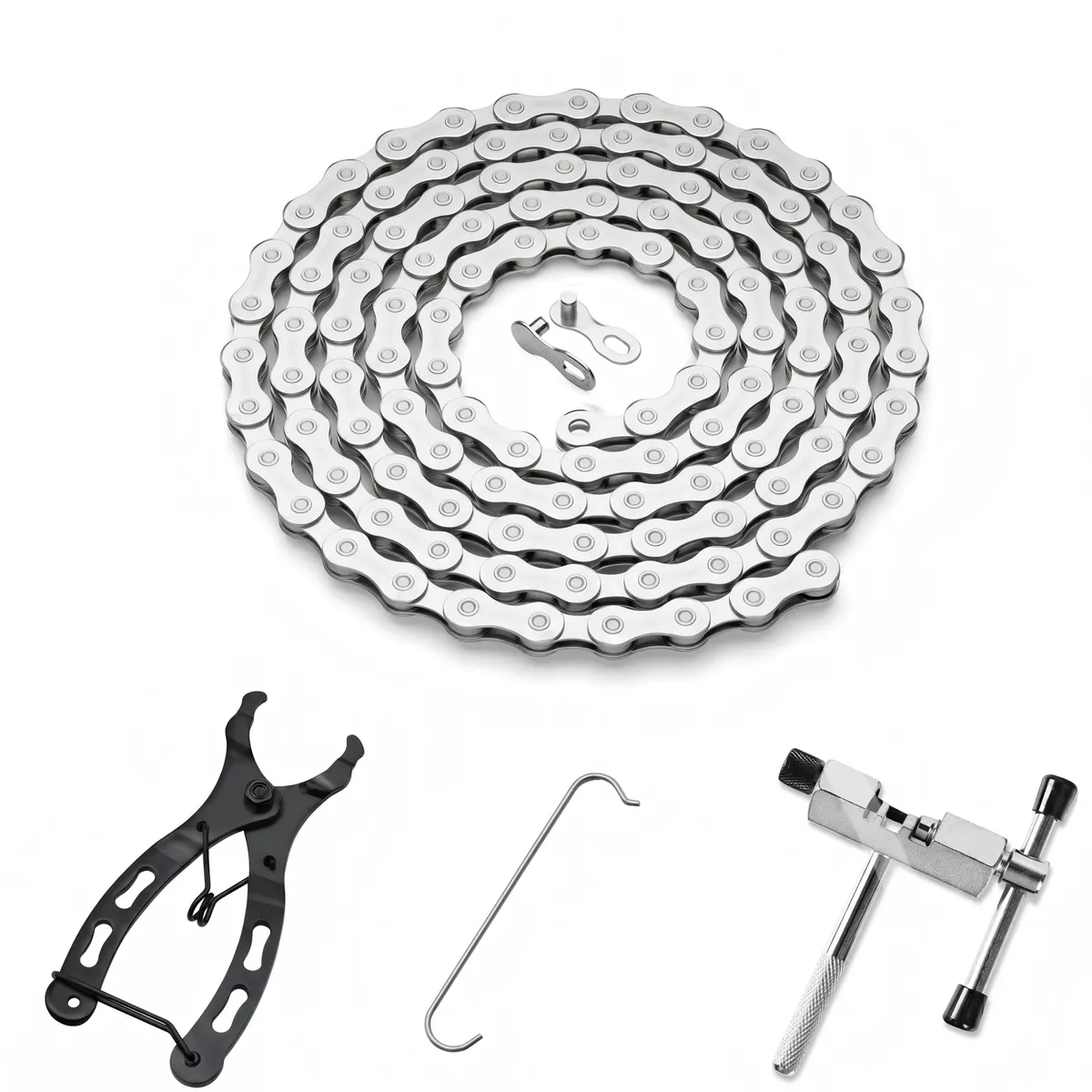 Bike Chain Kit - 6/7/8 Speed, 116 Links, Rust-Proof for MTB & E-Bikes