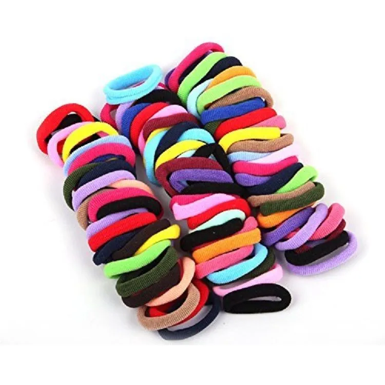 Multicolored Hair Ties/Ponytail Holders For Girls Pack Of 72