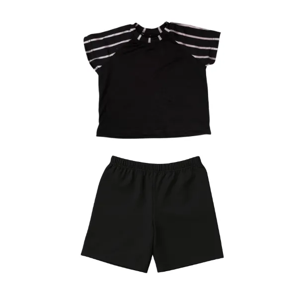 Baby/Toddler/Kids Summer Pajamas for Unisex-Black Stripes
