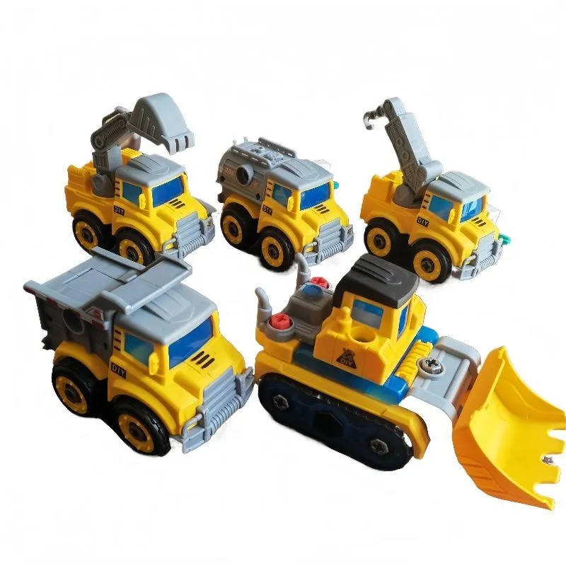 5-in-1 Transformable Engineering Vehicles Toy Set