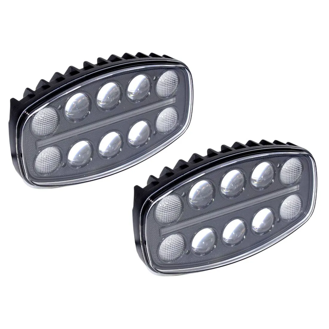 Universal 9" LED 100 Watts Light/Lamp Compatible with Trucks - 22x14cm -Set