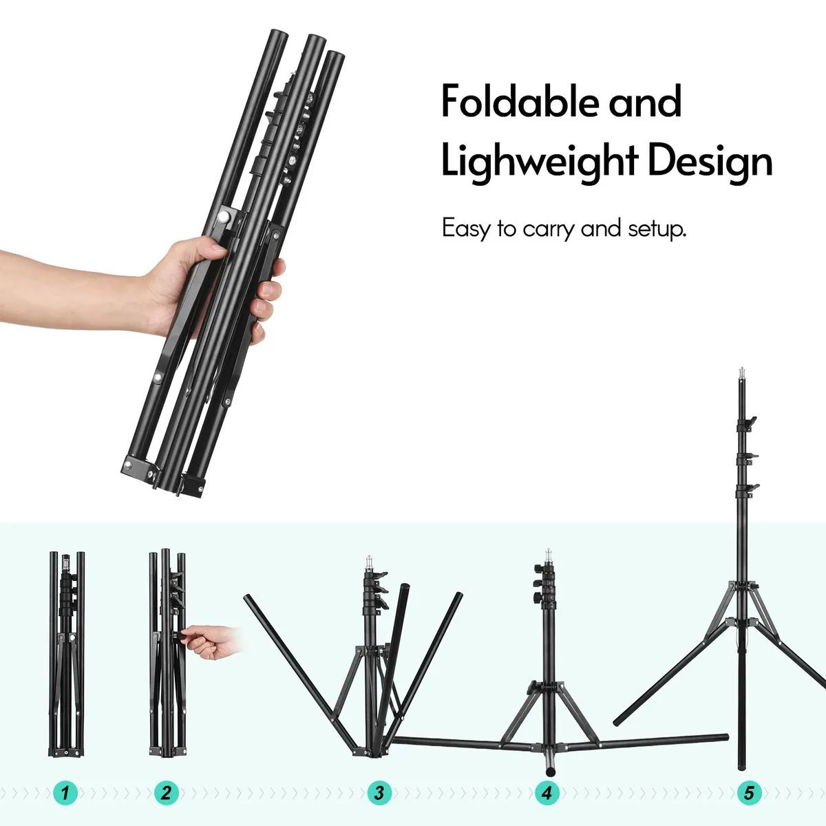Photography Light Stand 200cm with 1/4 Inch Screw