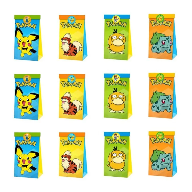 iKids Paper Party Bags with Stickers -  Pokémon
