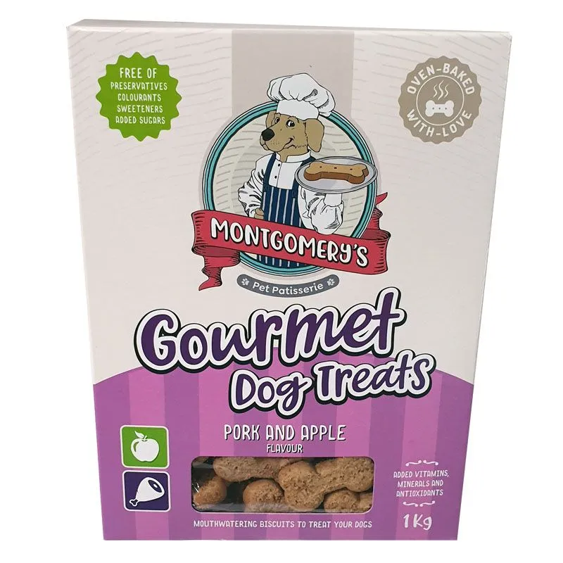 Montgomery's Gourmet Pork & Apple Dog Treat 1kg