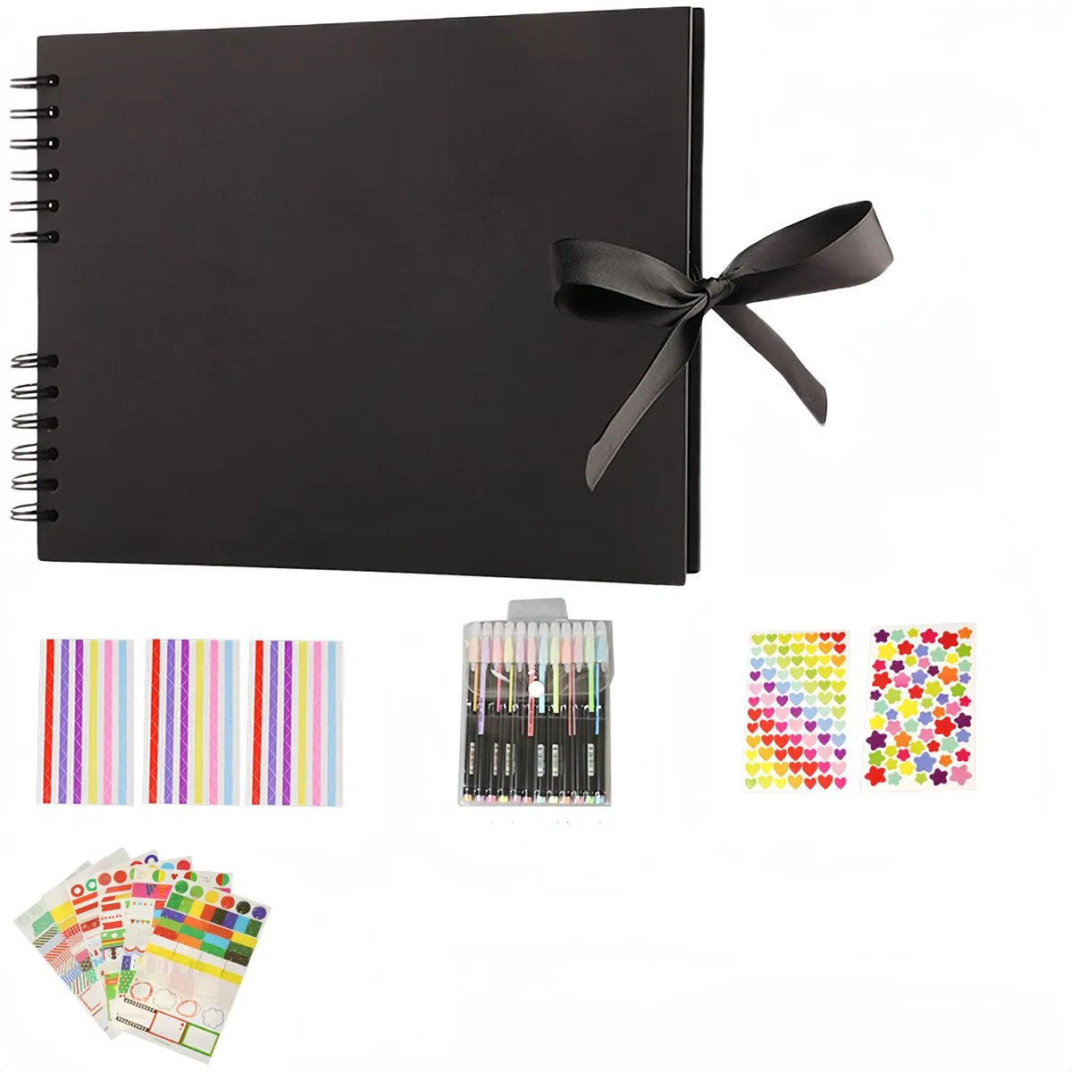 Memory Books Guestbooks DIY Craft Photo Scrapbook Handmade Album 80 pages - Black