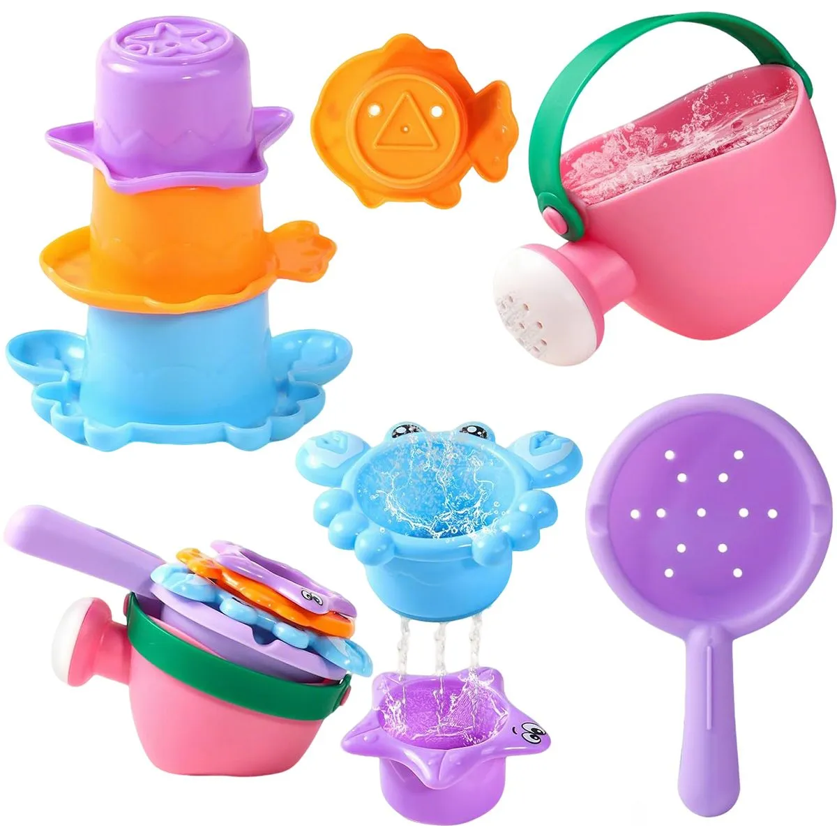 5 Pieces Baby Bath Toys Bathtub Sand Pool Water Toy Toddler Bath Toys