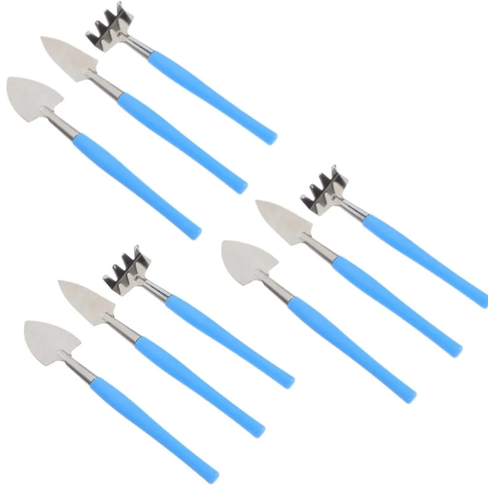Garden Multi-Functional 9PCS Shovel Set Soil Loosening Tools 9 Piece - Blue