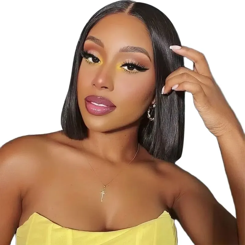 Golden Perfect 12Inch Brazilian 13x4 Full Frontal Glueless Wig Straight