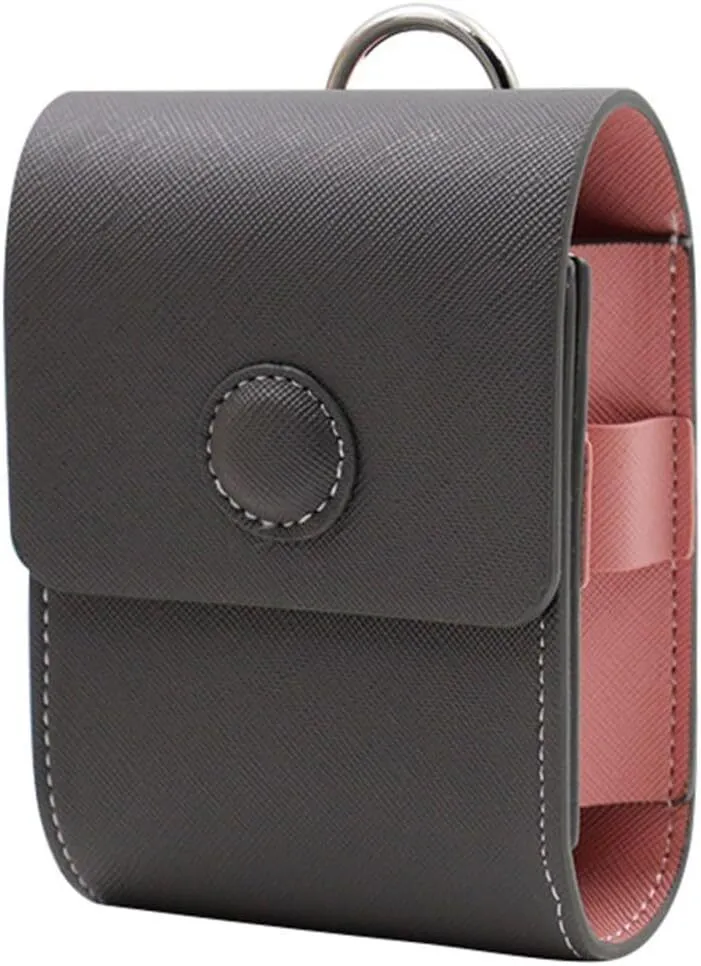 Leather Golf Ball Bag with Belt Clip Storage Pouch
