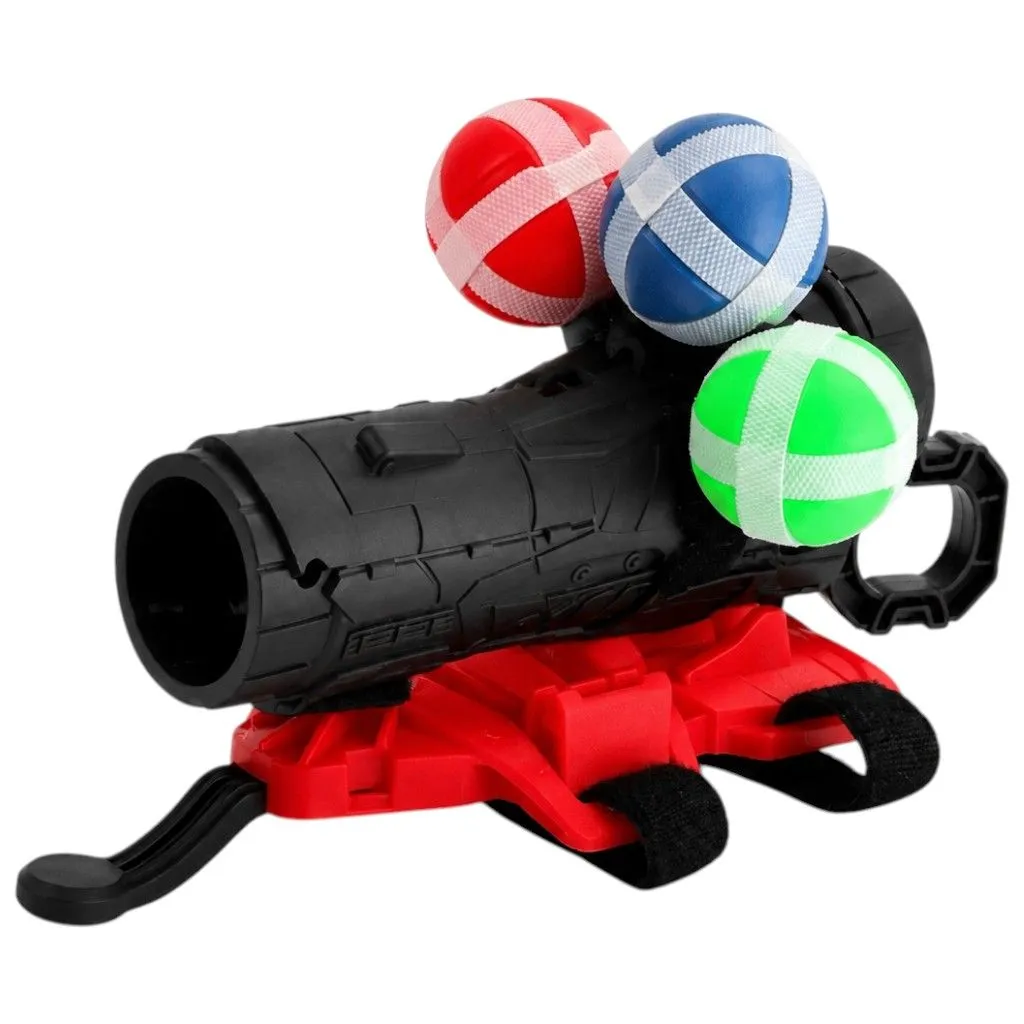 11 Piece - Sticky Ball Wrist Shooter Set - Black & Red