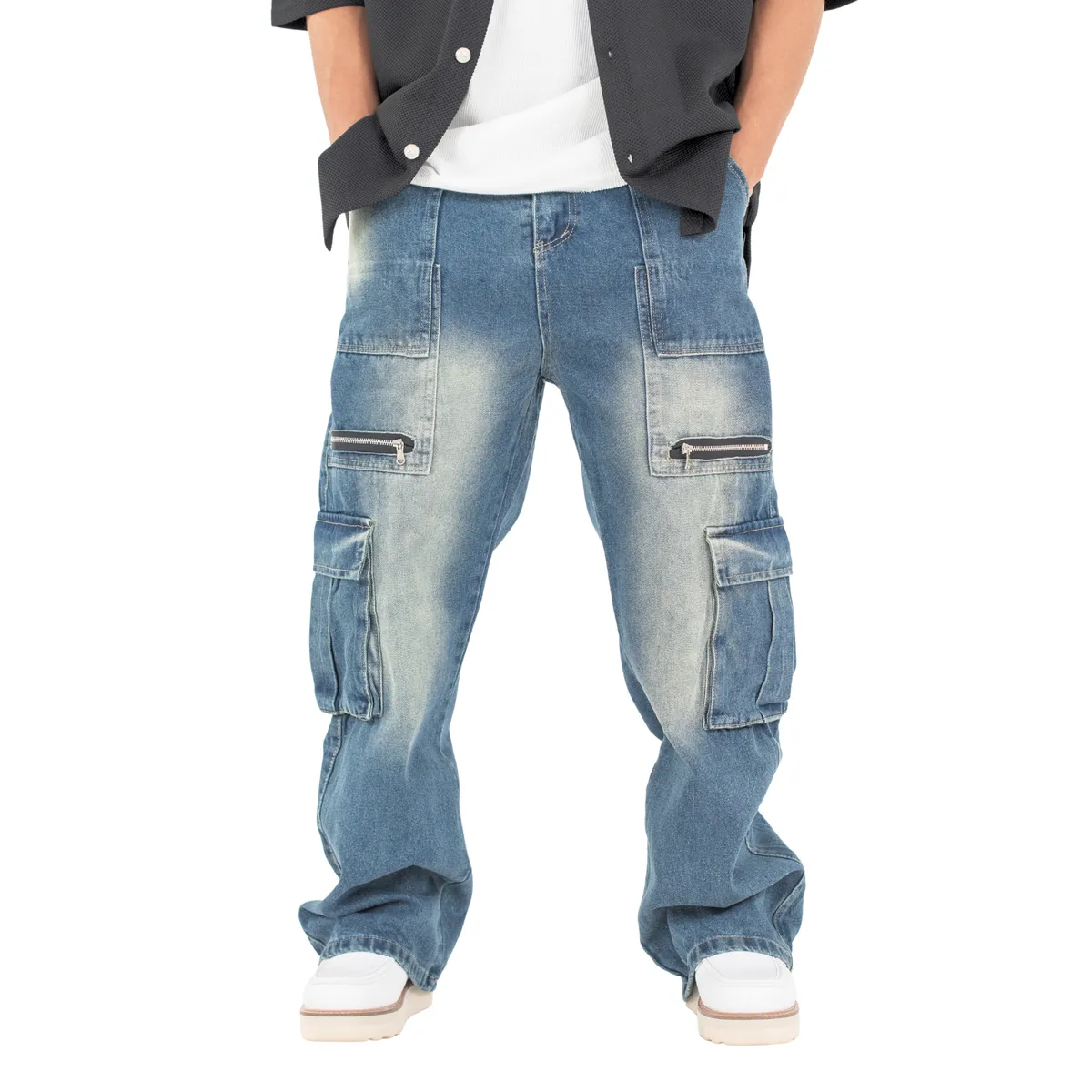 Vintage Style Cargo Denim