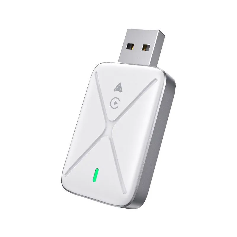 White Wired to Wireless CarPlay AIBOX Android Auto