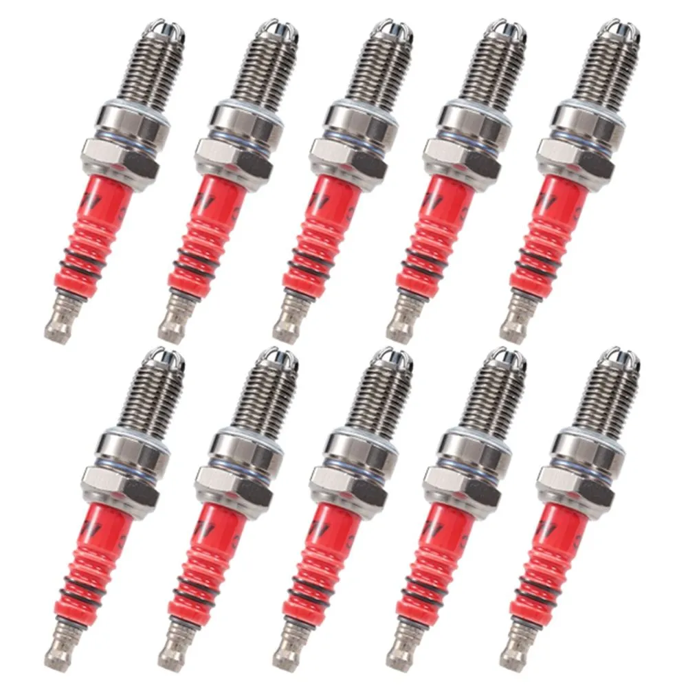 10 Pcs 3-Electrode Spark Plug D8Tc for 125Cc Compatible with Universal