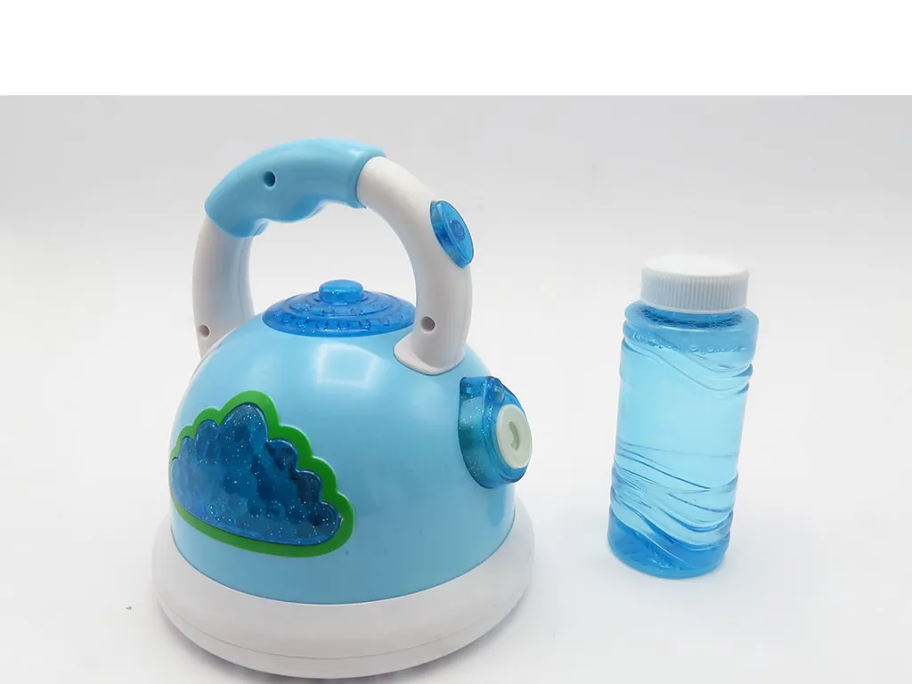 Bubble Blowing Teapot with Music and Lights - Blue, White