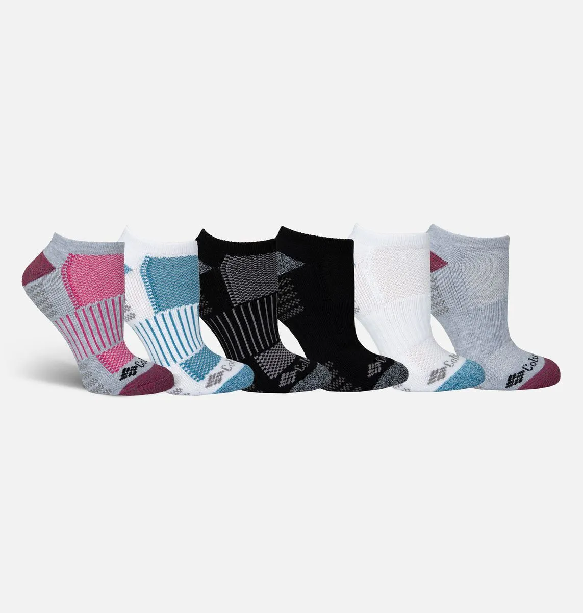 Columbia Women's Fashion No-show Sock's Multi Colour 6 Pack One Size - Black