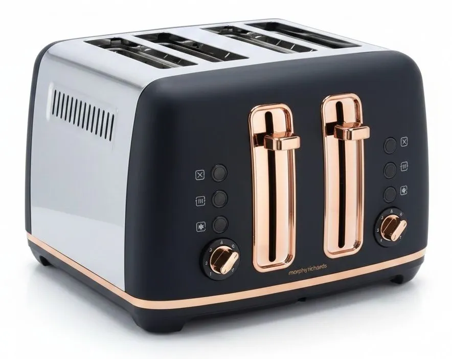 Morphy Richards 4-Slice Bread Toaster Variable Browning Even Toasting Navy
