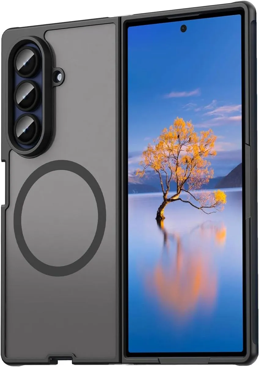 Translucent Matte Skin Phone Case Compatible With Samsung Z Fold7 - Black