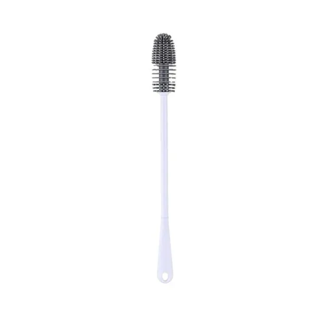 Long Handle 360 Degree Rotating Silicone Water Bottle Cleaning Brush - White