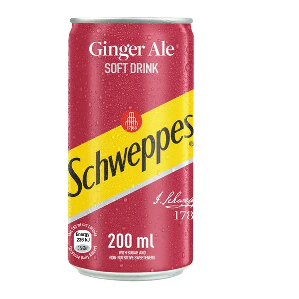 Schweppes Ginger Ale Soft Drink Cans - 24 x 200ml