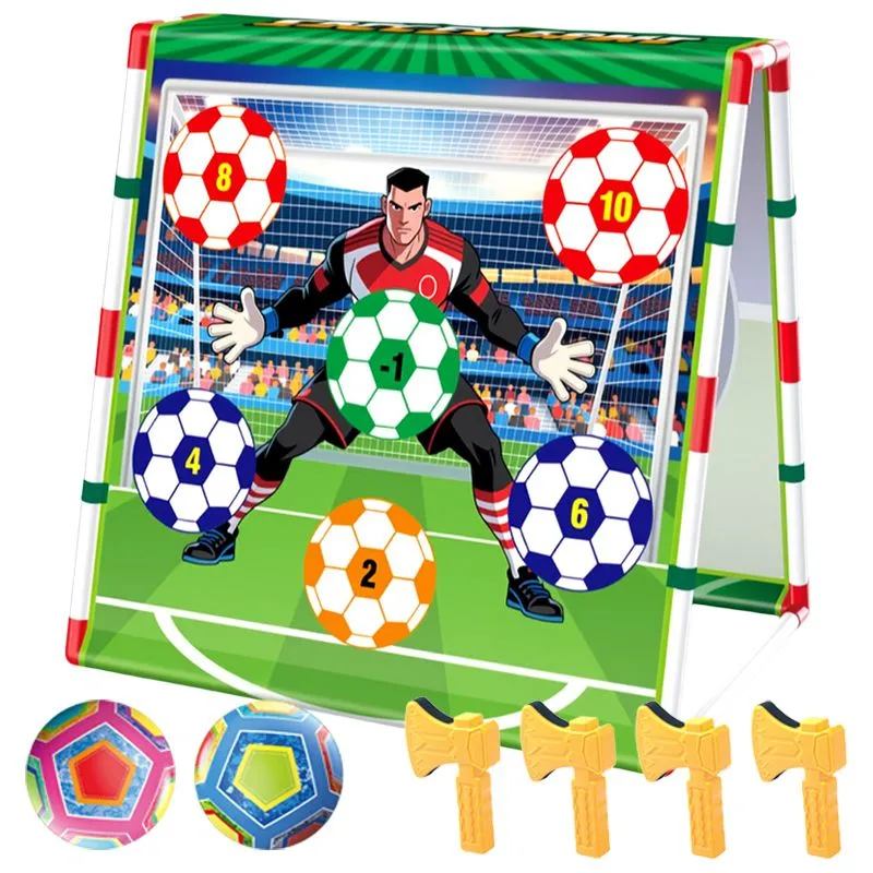 Kids 2 In 1 Soccer Game Flying Axes Toss Sports World Cup Family Braai Play